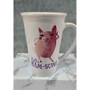 Boston Warehouse Mug Pig Figural Coffee Cup Floral Painted Pink 3D Kitschy